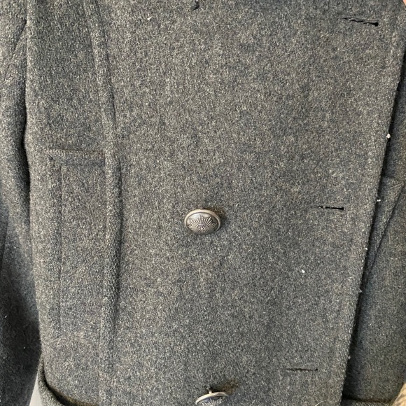 Grey Wool Pea Coat EUC - Picture 11 of 13